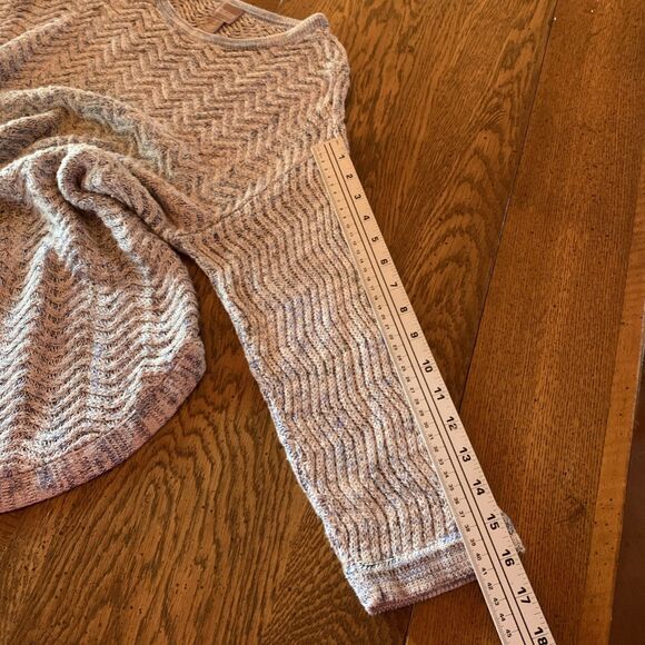 Chico’s Size 2 Blue Chevron Sweater Tunic Long Tall Women’s 8/10 Soft Cozy - Picture 7 of 9